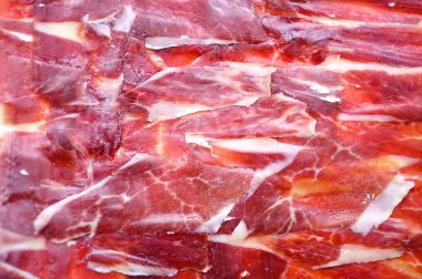 Detaylar ve İspanyol bellota jambon dilimleri dokular