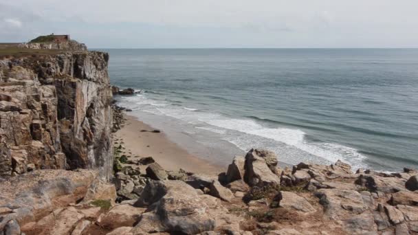 Parque Nacional Pembrokeshire Temby Gales Reino Unido Mar Acantilados Rocas — Vídeos de Stock
