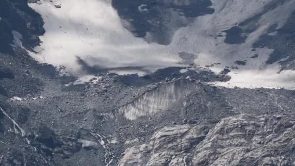 Zaman Atlaması Buzuldaki Bulutların Gölgeleri Tribolazione Buzulu Talya Gran Paradiso — Stok video