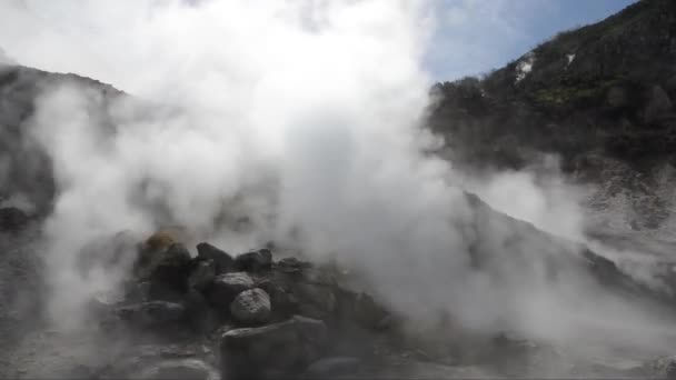 Phlegraean Fields Campi Flegrei Solfatara Fog Steam Fumaroles Volcanic Area — Stock Video