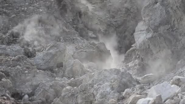 Phlegraean Fields Campi Flegrei Solfatara Mist Stoom Fumarolen Vulkanische Gebied — Stockvideo