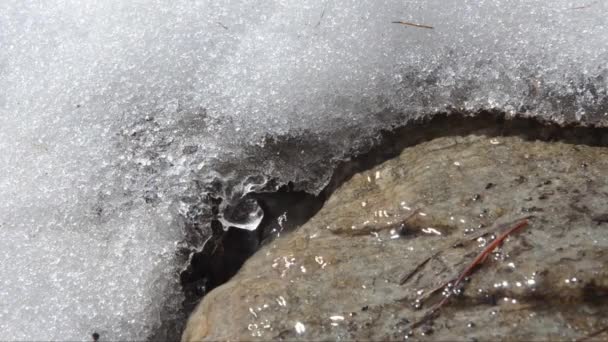 Derretimiento Nieve Durante Primavera Alta Montaña — Vídeos de Stock