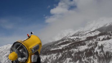 Kar üreticisi, kar topu eylemde, kar üreticisi, kar, yapay kar, yapay, dağ, İtalya, gökyüzü, 