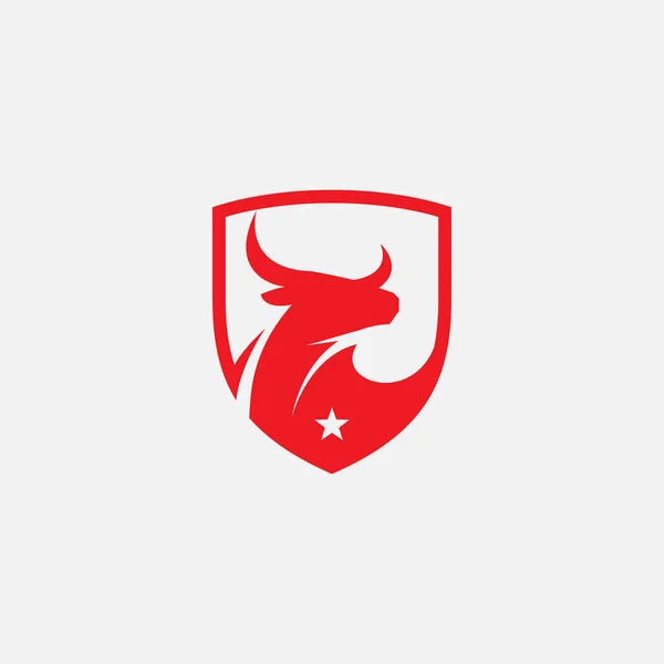 Vector Diseño Logotipo Toro Ilustración Escudo Toro Icono Cuernos Largos — Foto de Stock