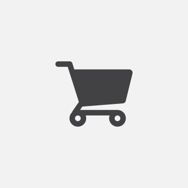 Düz simge tasarımı, dükkan simgesi tasarımı, dükkan simgesi vektörü gri arkaplanda izole edilmiş, dükkan işareti