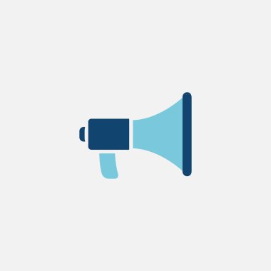 Hoparlör düz ikon vektör çizimi, megephone logo simgesi, hoparlör simgesi