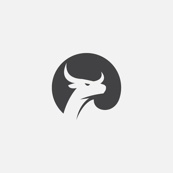 Kara Boğa Daire Logosu Tasarımı Lham Boğa Logosu Tasarımı Lham — Stok Vektör