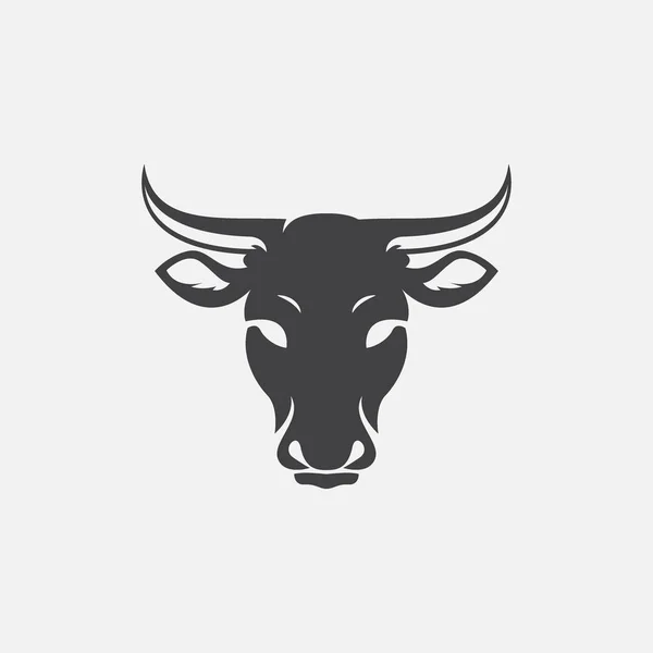 Cabeza de vaca logo icono — Vector de stock