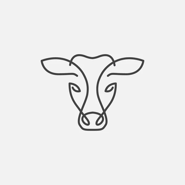 Cabeza de vaca icono logo lineal — Archivo Imágenes Vectoriales