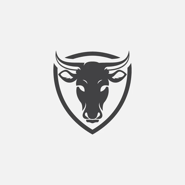 Ícone de logotipo cabeça de vaca — Vetor de Stock