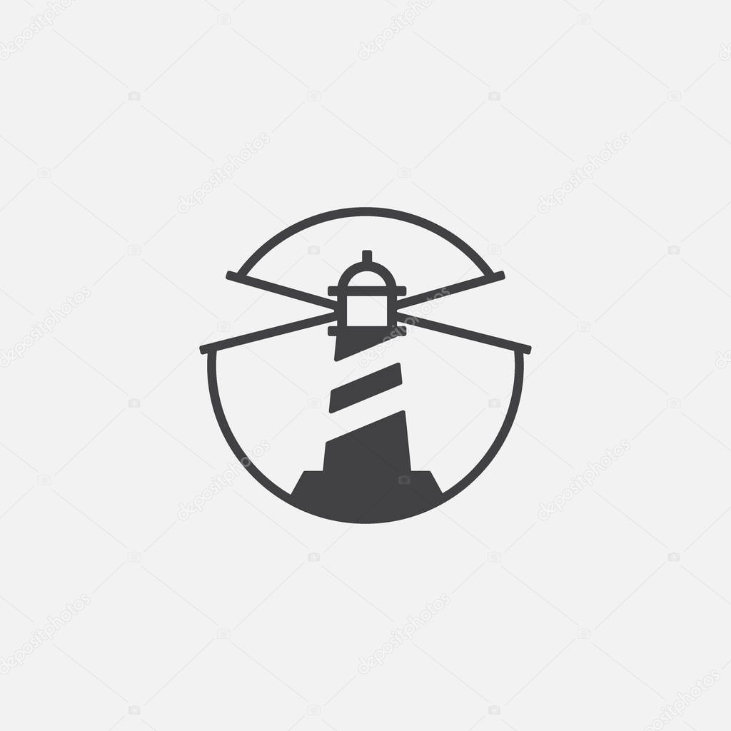 Light house logo design vector, light house illustration
