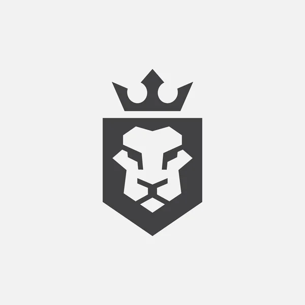 Icono Del Logotipo Lujo Del Escudo Del León Ilustración Elegante — Vector de stock