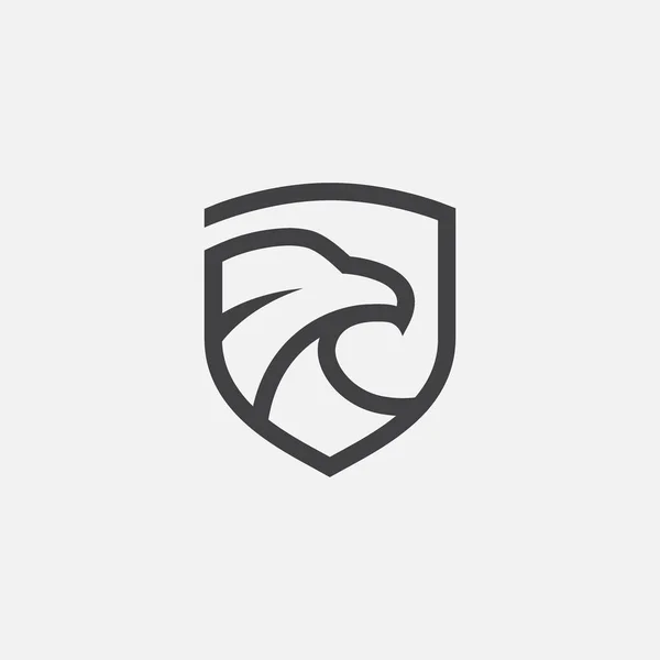 Eagle Shield Linear Icon Design Illustration Hawk Icon Design Eagle — 스톡 벡터