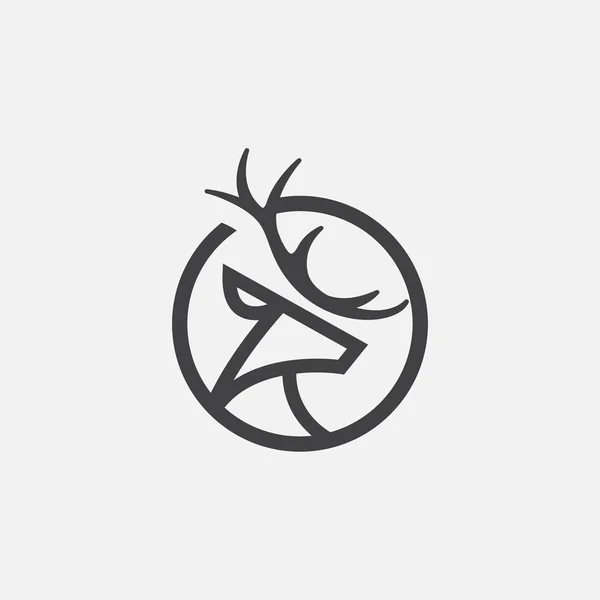 Unique Deer Circular Logo Design Icon Deer Head Circular Icon — 스톡 벡터