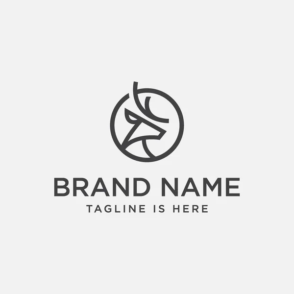 Eşsiz geyik yuvarlak logo tasarımı ikonu, geyik kafası dairesel ikon, geometrik geyik logosu konsepti, yağmur geyiği çizimi