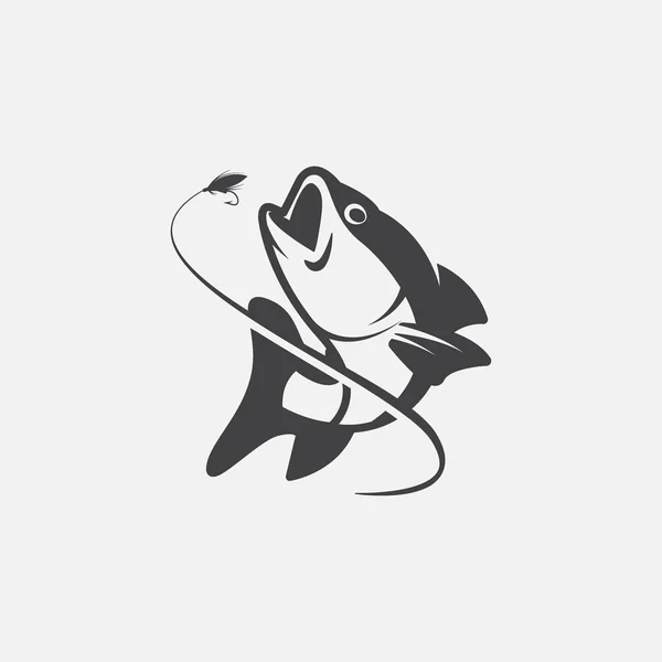 Benzersiz Balıkçı Logosu Şablonu Unutulmaz Balıkçı Logosu Ikonu Balıkçılık Vektörü — Stok Vektör