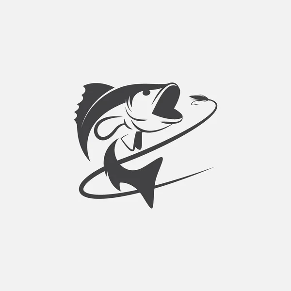 Benzersiz balıkçı logosu şablonu, unutulmaz balıkçı logosu ikonu. balıkçılık vektörü grafik illüstrasyonu