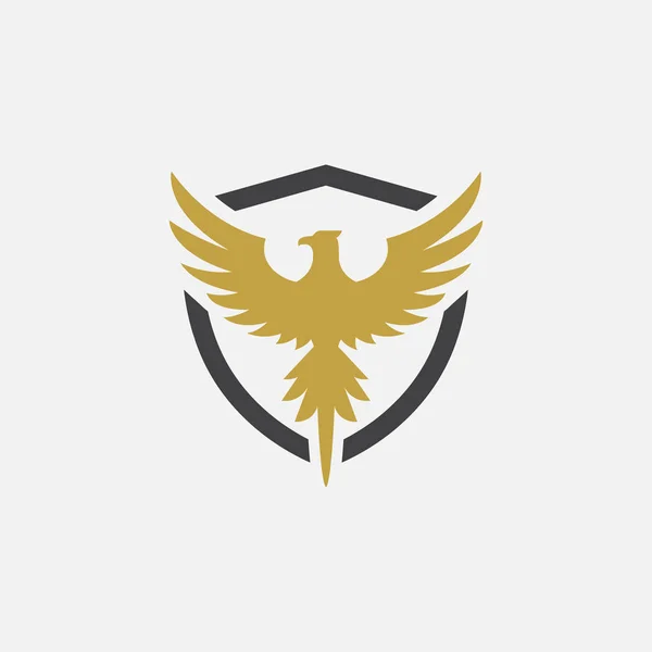 Diseño Del Icono Pájaro Escudo Ilustración Del Diseño Del Logotipo — Vector de stock