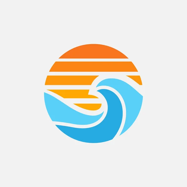 Šablona Designu Loga Moře Ilustrace Kruhového Loga Moře Oplatky Logo — Stockový vektor