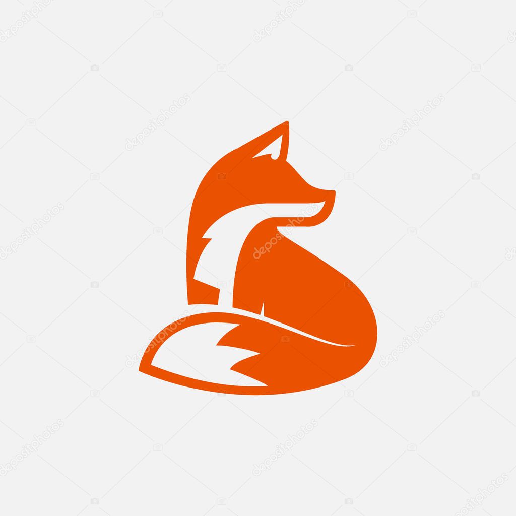 fox unique logo design illustration, fox icon logo, fox icon design illustration