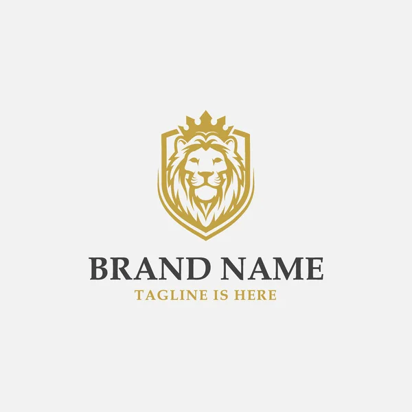 Aslan kalkanı logosu, zarif aslan kalkanı logosu çizimi, taç logolu aslan başı, aslan kalkanı sembolü.