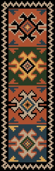Balkan Moldova Romania National Embroidery Rug Ornament — Stock Vector