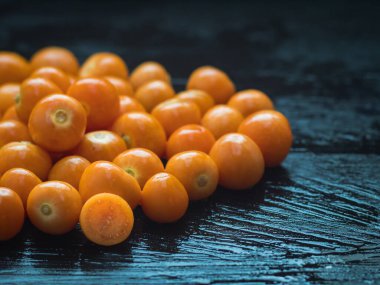 Cape Gooseberry (Physalis Peru), yoğun renkleri ve tatları için Latin Amerika 'dan tropikal meyveler.