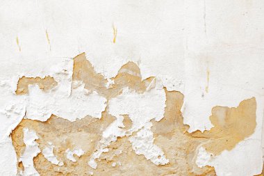 İspanya 'daki Eski Bina' dan Hasarlı Eski Beyaz Boya Duvarı