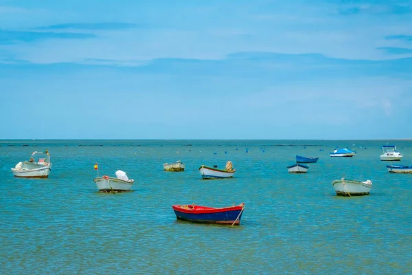 Grupo de Barcos Vela no Mar Azul — Fotografia de Stock