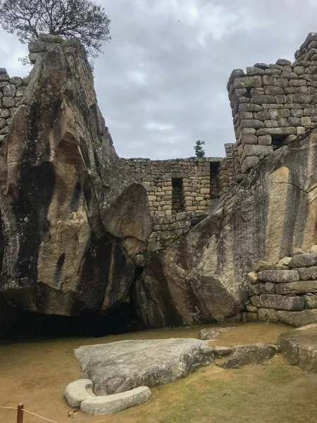 Cidade Perdida Dos Incas Caracterizada Pela Construção Perfeita Pedras Enormes — Fotografia de Stock