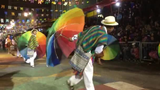 Oruro Oruro Boliwia Lutego 2018 Typowa Folklorystyczna Boliwijska Grupa Znana — Wideo stockowe
