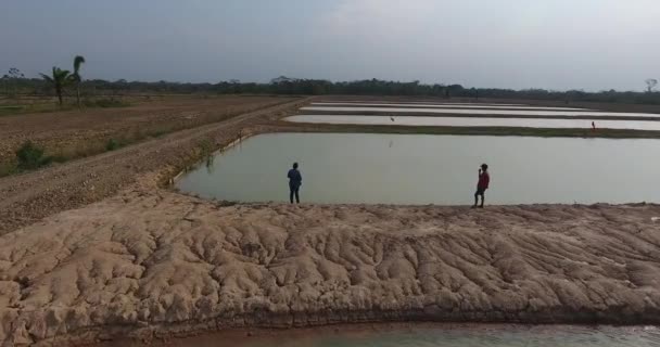 Yapacani Santa Cruz Bolivia Septiembre 2017 Pescadora Arroja Comida Balanceada — Vídeos de Stock