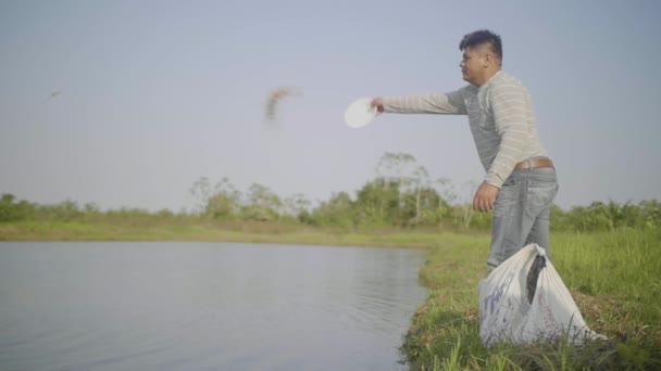 Yapacani Santa Cruz Bolivien September 2017 Fischzüchter Die Mit Netzen — Stockvideo