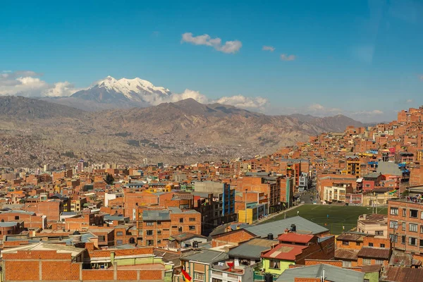 Città Alto Paz Bolivia Visto Dal Cielo Con Alte Montagne — Foto Stock