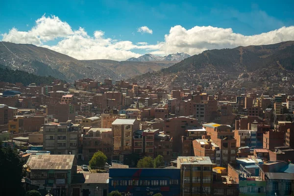 Városi Táj Paz Bolívia Andes Cordillera Cable Car Line Járól — Stock Fotó