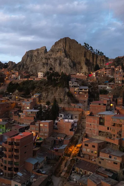 Ville Paz Bolivie Vue Ciel Avec Les Sommets Des Andes — Photo