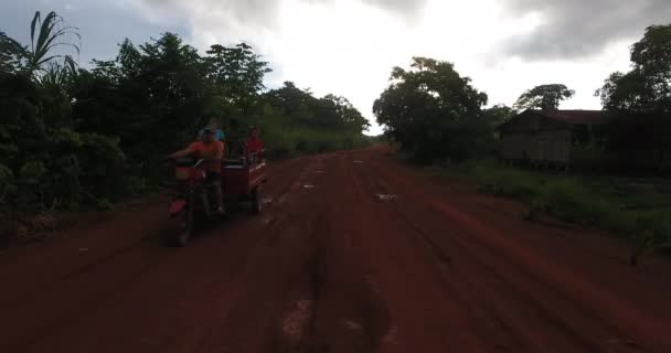 Puerto Rico Pando Bolivia April 2017 Brown Man Riding Motorcycle — Stock Video