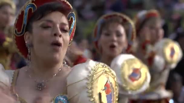Sucre Chuquisaca Bolivia September 2013 Typical Folkloric Bolivian Dance Group — Stock Video