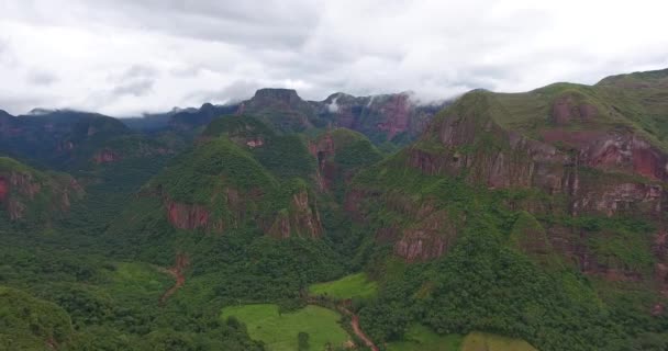 安博罗国家公园是玻利维亚的保护区 也是世界上生物多样性最丰富的保护区之一 其特点是秀丽的红山和广阔的植被 — 图库视频影像