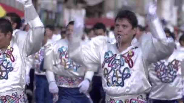 Sucre Chuquisaca Boliwia Września 2013 Typowa Folklorystyczna Boliwijska Grupa Tańca — Wideo stockowe