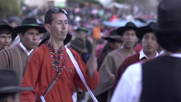 Sucre Chuquisaca Bolivia September 2013 Man Playing Bass Drum Front — 图库视频影像