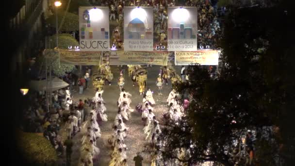 Sucre Chuquisaca Bolívia Setembro 2013 Grupo Dança Boliviano Típico Folclórico — Vídeo de Stock