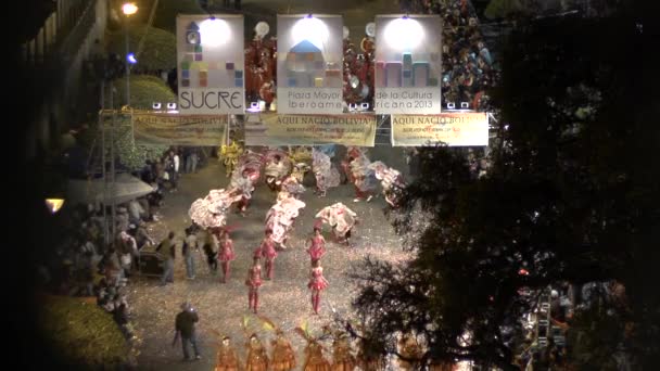 Sucre Chuquisaca Bolívia Setembro 2013 Grupo Dança Boliviano Típico Folclórico — Vídeo de Stock