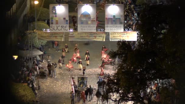 Sucre Chuquisaca Boliwia Września 2013 Folklorystyczna Boliwijska Grupa Taneczna Znana — Wideo stockowe