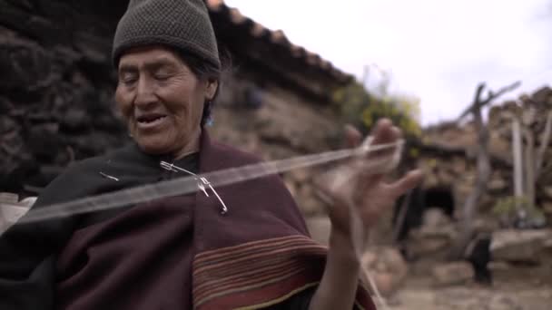 安哥拉 Chuquisaca Bolivia November 2014 Brown Woman Indigenous Features Traditional — 图库视频影像