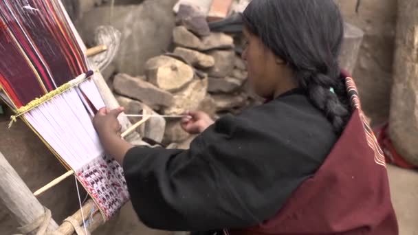 Angola Chuquisaca Bolívie Listopadu 2014 Hnědá Žena Původními Prvky Tradičními — Stock video