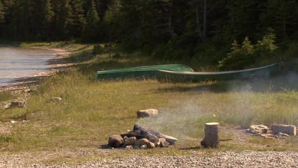 Feu Joie Dans Zone Camping Côté Certains Kayaks — Video