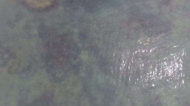 Anticosti Adası, Quebec, Kanada 'da Güneş ve Kayaların Yansıması ile Deniz Suyu