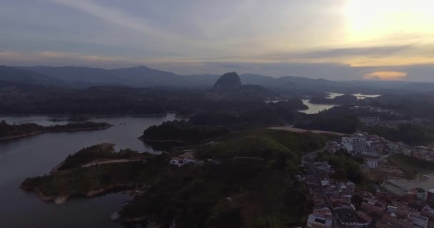 Vue Sur Pierre Tourbière Guatap Les Pentes Des Petites Collines — Video