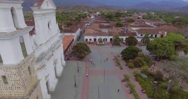 Santa Antioquia Colômbia Janeiro 2020 Praça Principal Cidade Tem Uma — Vídeo de Stock